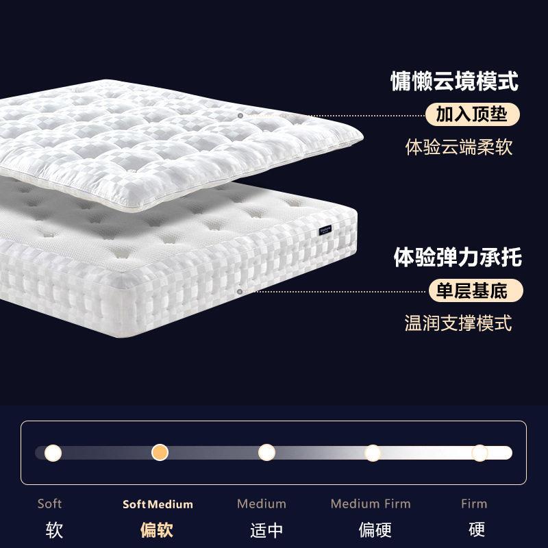 端豪宅别墅席梦思弹簧床垫软垫厚30cm纯手工拉扣天然马尾毛床垫