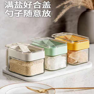 玻璃厨房专用 防潮调料盒厨房家用分格高颜值调味料调味罐油壶套装