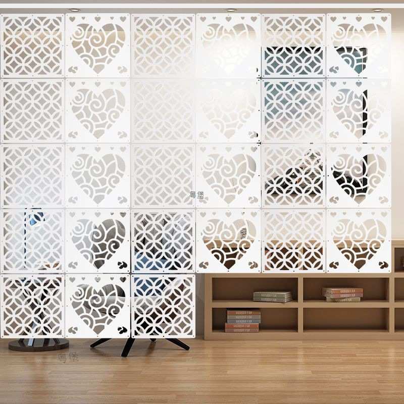 屏风隔断时尚客厅卧室玄关悬挂式折叠镂空花装饰花背景软帘子