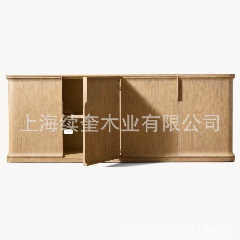 RH美式实木储物收纳客厅电视柜一体家具民宿餐边柜出口外贸供应商