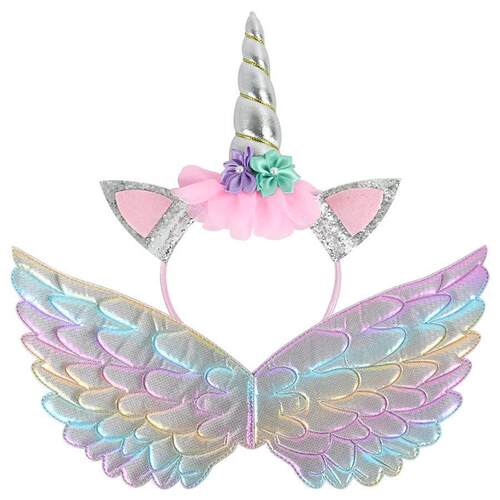 Unicorn Cosplay Wings Hairband for Girls Birthday Little Gir