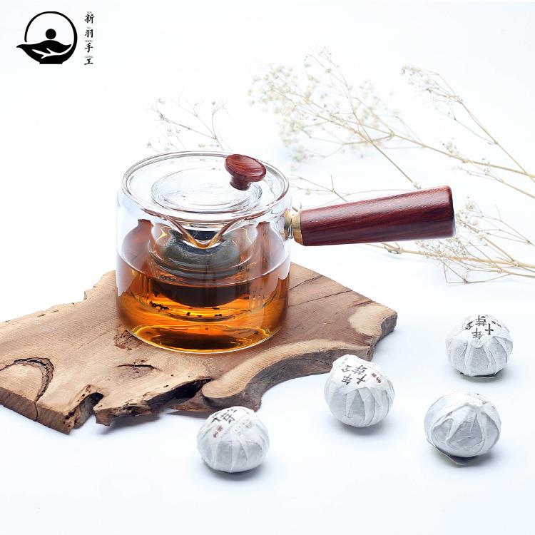 加直觉煮茶厚耐热茶具滤花茶壶透玻明过泡茶壶侧把璃煮茶烧器水壶