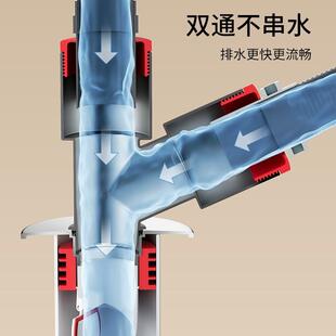 下水管三头通衣机排水管鑫诺客地接分头下水洗道三通分水器流器一