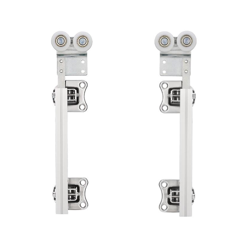 衣柜折叠门五金配件无下轨衣柜折叠门全套配件推拉移门轨道吊滑轮