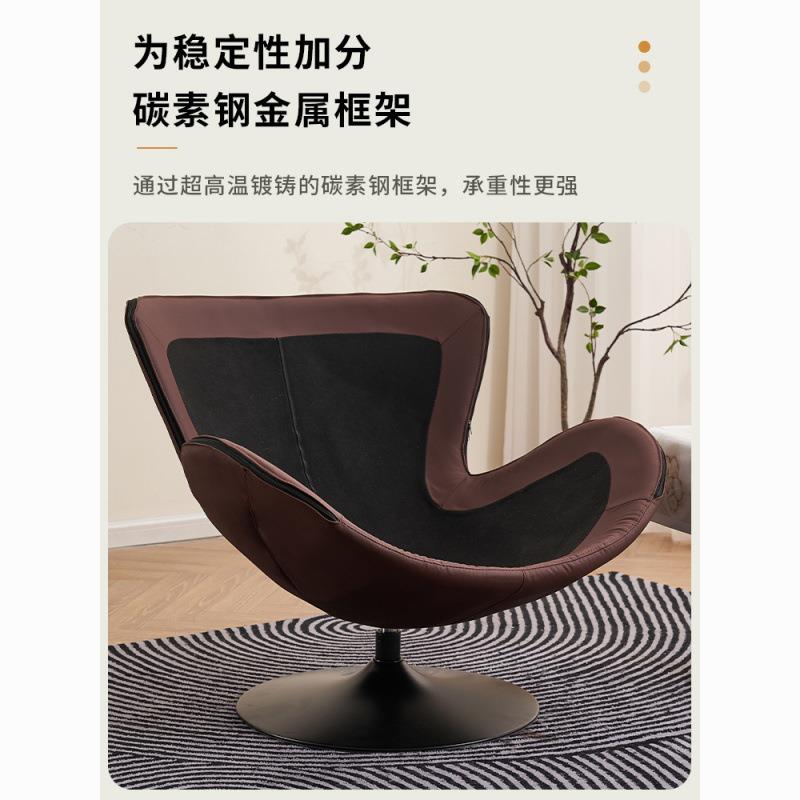 北欧单人客厅阳台蛋壳椅小户型家用懒人沙发复古花布旋转360度