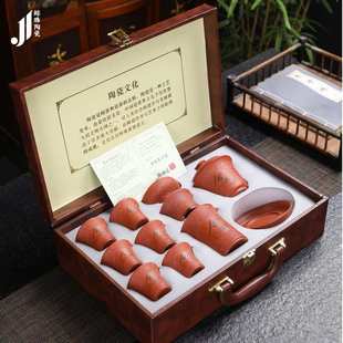 郑振国原矿朱泥紫砂茶碗悬停三才盖碗家用精美功夫茶具泡茶器套装