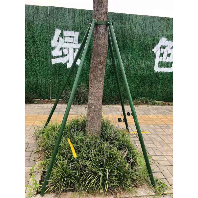 钢管固定器行道大树支撑杆树木支撑架乔木防风园林烤漆镀锌树支撑