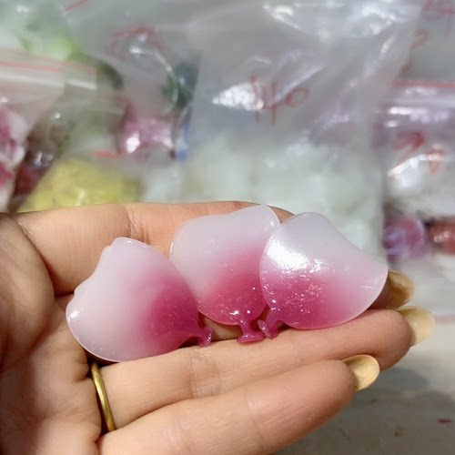 老料器花瓣发簪材料深粉变白大牡丹20片F-61