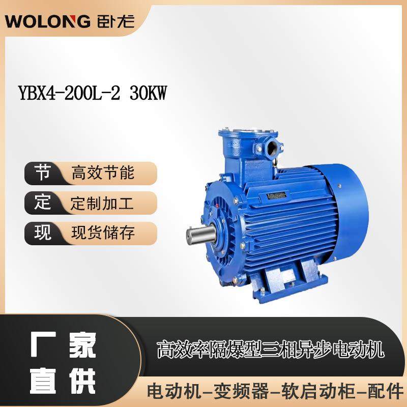 YBX4-200L-2 30KW 额定功率 0.37-375kW南阳卧龙防爆电机有限公司