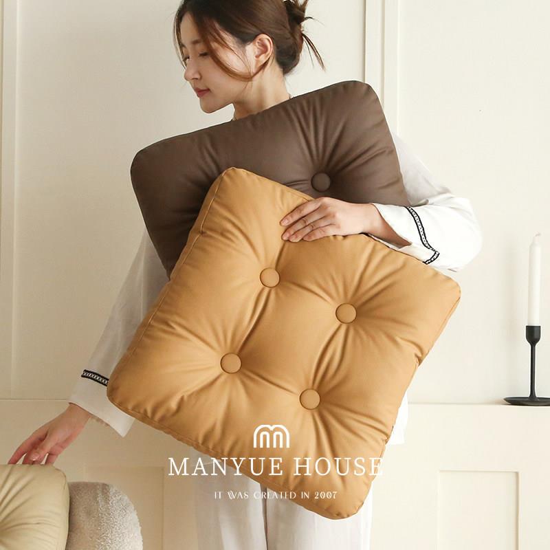 蔓越家 轻奢现代加厚皮质坐垫榻榻米蒲团垫坐墩椅垫凳子垫餐椅垫