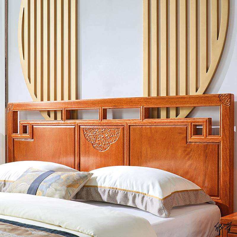 花梨木双人床床花大床简约木简非洲酸枝木主卧现代婚床刺猬酒店