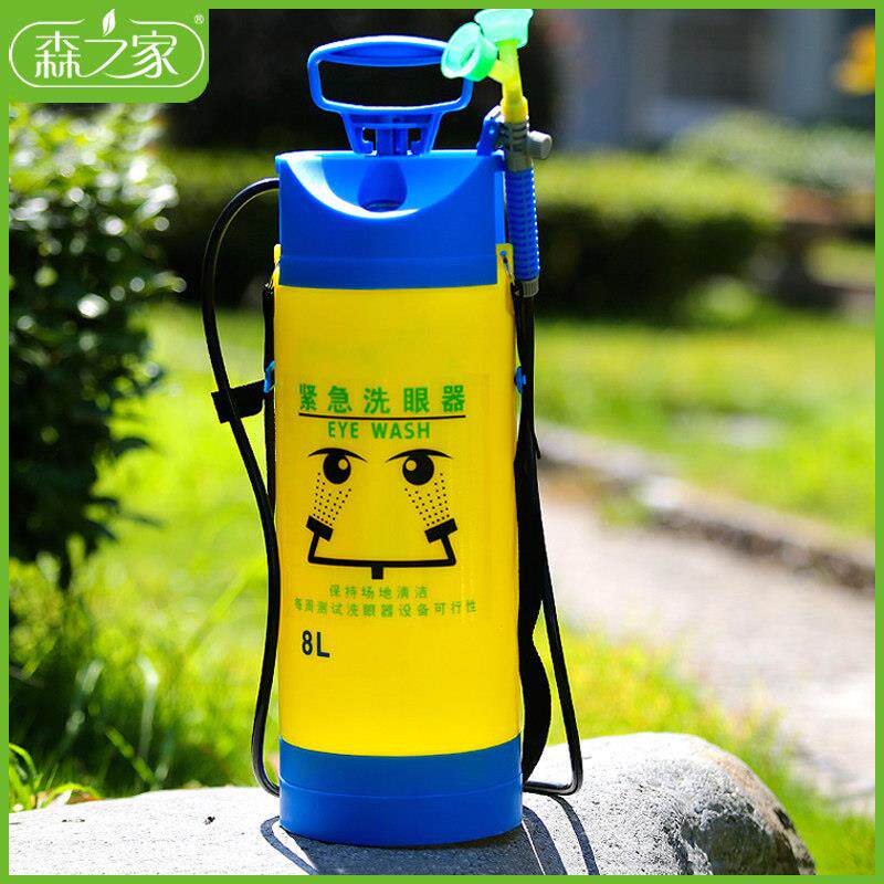 便携式双口洗眼器8L验厂洗眼器 紧急冲淋洗眼器实验室带压力表