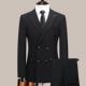 职婚礼婚西装 秋冬款 双排扣高级庆感商务服业修身 L士西套装 男9908