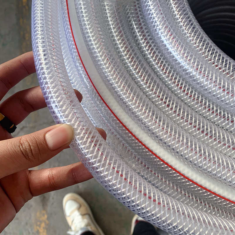 PVC纤维增强软管蛇皮管 6分1寸透明自来水塑料水管软线网纹管批发