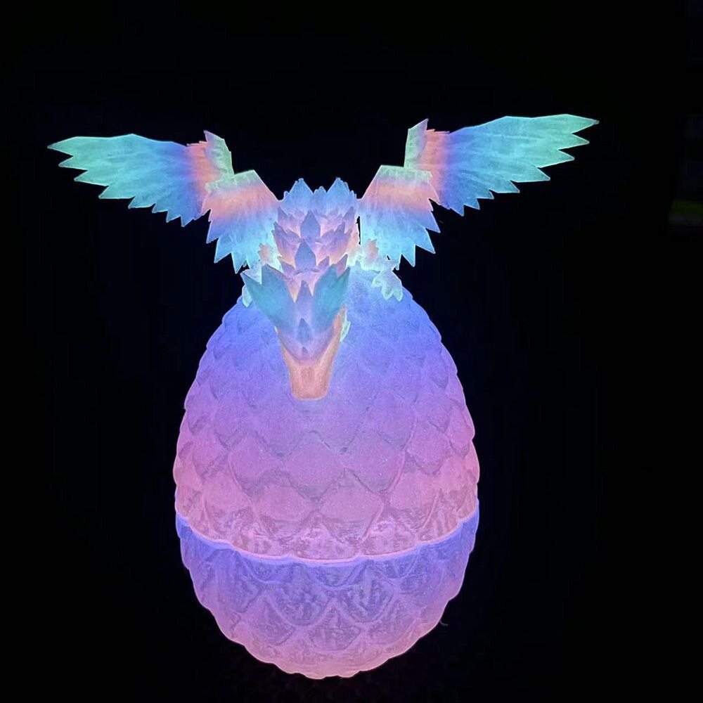打印夜光彩虹水晶翅膀3D模型摆件
