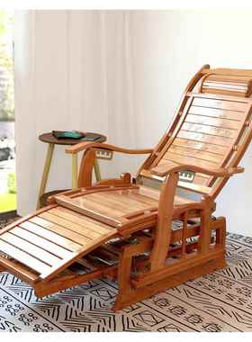 摇成摇椅家用23867人闲阳台躺休椅折叠午休老懒人竹椅子舒人适简