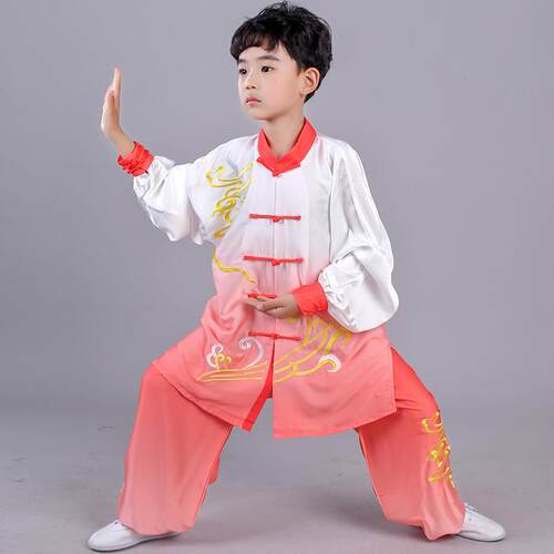 儿童渐变色功练学校学功生武术695012服团体表演服服男童女童夫衫