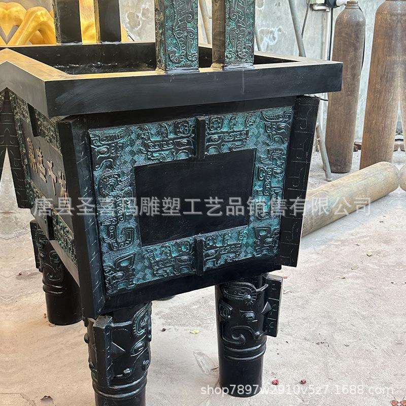 厂家生产铸铁司母戌鼎雕塑摆件 户外室内大厅公司开业送礼鼎摆件