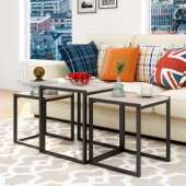 美简组839约钢木结构客厅合茶几沙发边桌角几多功能方形咖啡式 桌