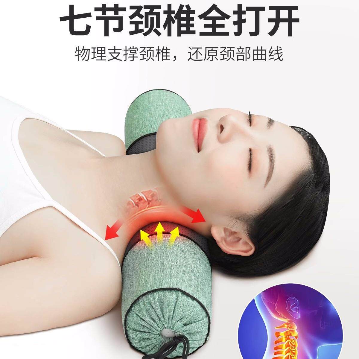 颈椎枕荞麦皮枕头颈椎睡觉专用按摩枕助睡眠硬圆柱人护颈枕