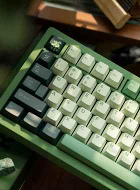 FBB原创键帽龙井客制化PBT热升华键帽1.7mm加厚绿色磁轴渐变键盘