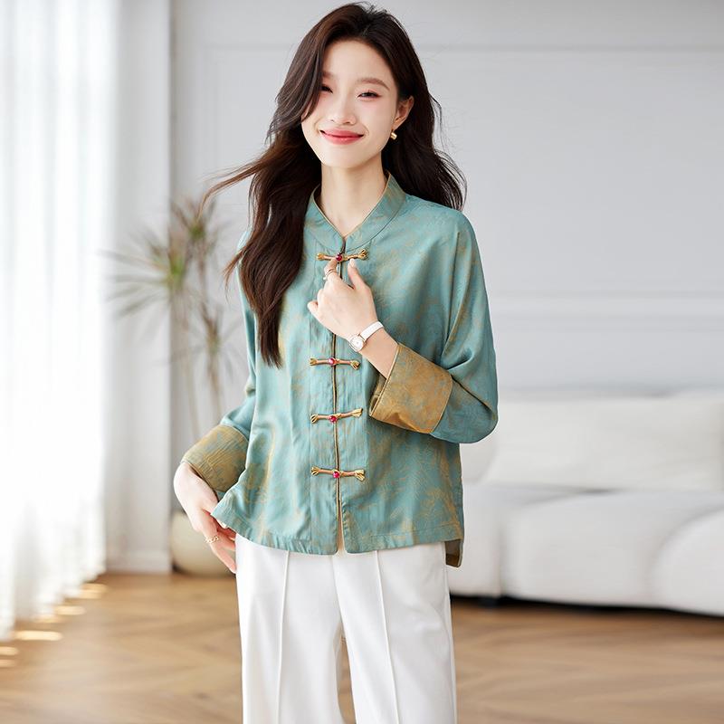 新SP6021-0中式风盘扣上国衣2025春新款复古6立领提女花时尚外套S