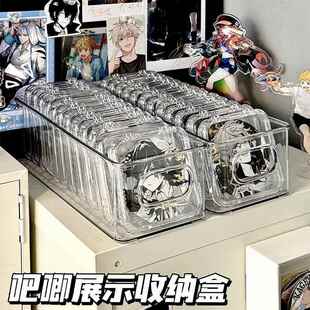 吧唧收纳盒密封防潮周边谷子透明盒高透带盖子徽章压克力玩具保护