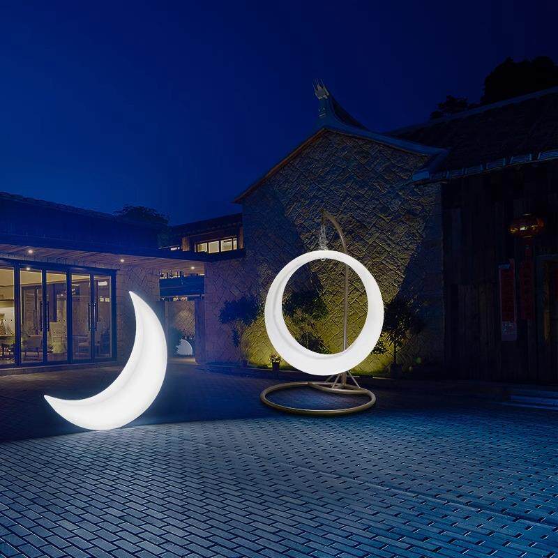 发光秋千吊床户外成人夜灯氛围灯酒店庭院休闲躺椅大型园林景观灯