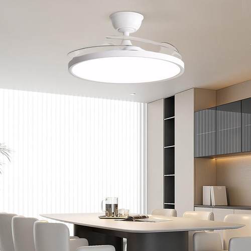 全光0灯谱风扇灯22能5新MD-MR201款护眼餐厅隐形电扇灯智一体吊扇