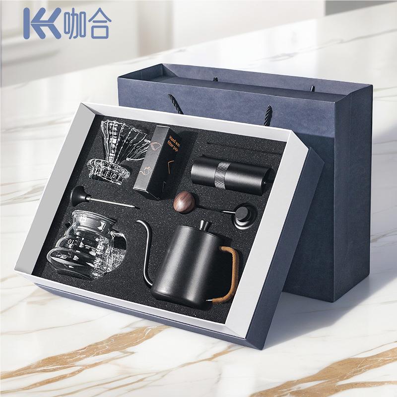 咖啡礼盒节日礼品7件套磨豆享咖啡礼盒机滤杯分壶手冲咖啡器具手