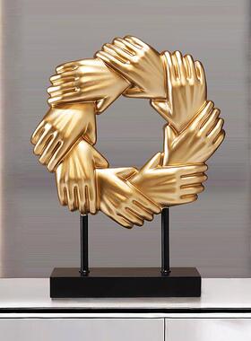 合作共赢摆件办公室柜子装饰品公司书柜老板领导桌面工艺品纪念品