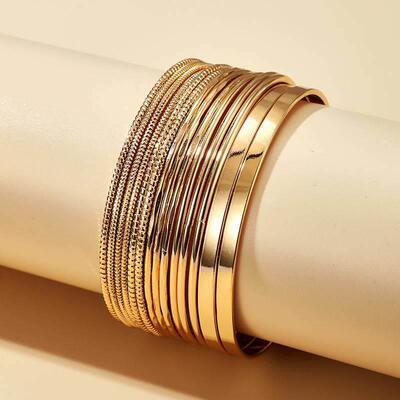 14PCSSET Multi Layers Punk Gold Brlet Bangles Sets