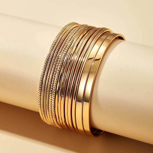 14PCSSET Multi Layers Punk Gold Brlet Bangles Sets