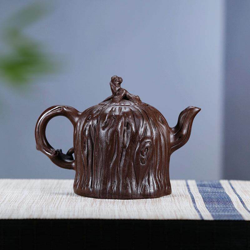 热卖全手工紫砂壶松桩壶原矿紫泥茶壶大容量花器茶壶茶具厂家