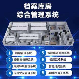 智慧档案室密集柜恒温恒湿档案库房十五防RFID档案馆智能密集架