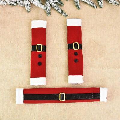 Brushed Fabric Christmas Handle Covers for Home Appliances