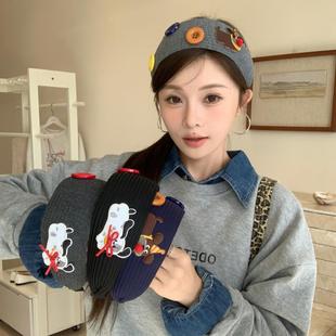 绝美发箍女日常外戴加宽高颅顶遮发缝头箍洗脸发带秋冬遮白发发捆