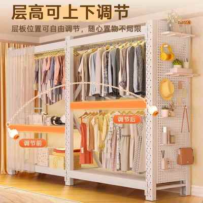 物家用货架衣衣柜卧室简sdf12320易开放出式挂衣架公寓租房宿舍橱