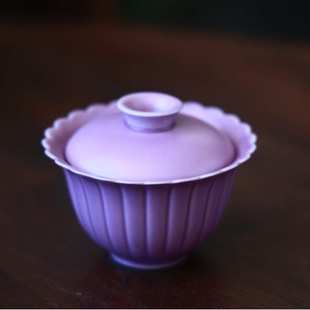 德化白瓷色釉高温陶瓷羊脂玉盖碗功夫茶具泡茶碗 陶瓷盖碗