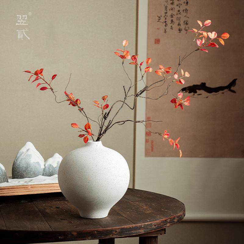 翌贰 新中式白色陶瓷花瓶玄关餐桌摆设花瓶大肚陶罐 景德镇摆件,家居饰品,花瓶,淘宝优惠券,粉丝福利购,淘宝优惠卷