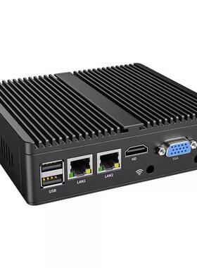 工控机J4125迷你主机J1900嵌入式X86开发计算机linux无风扇微型电