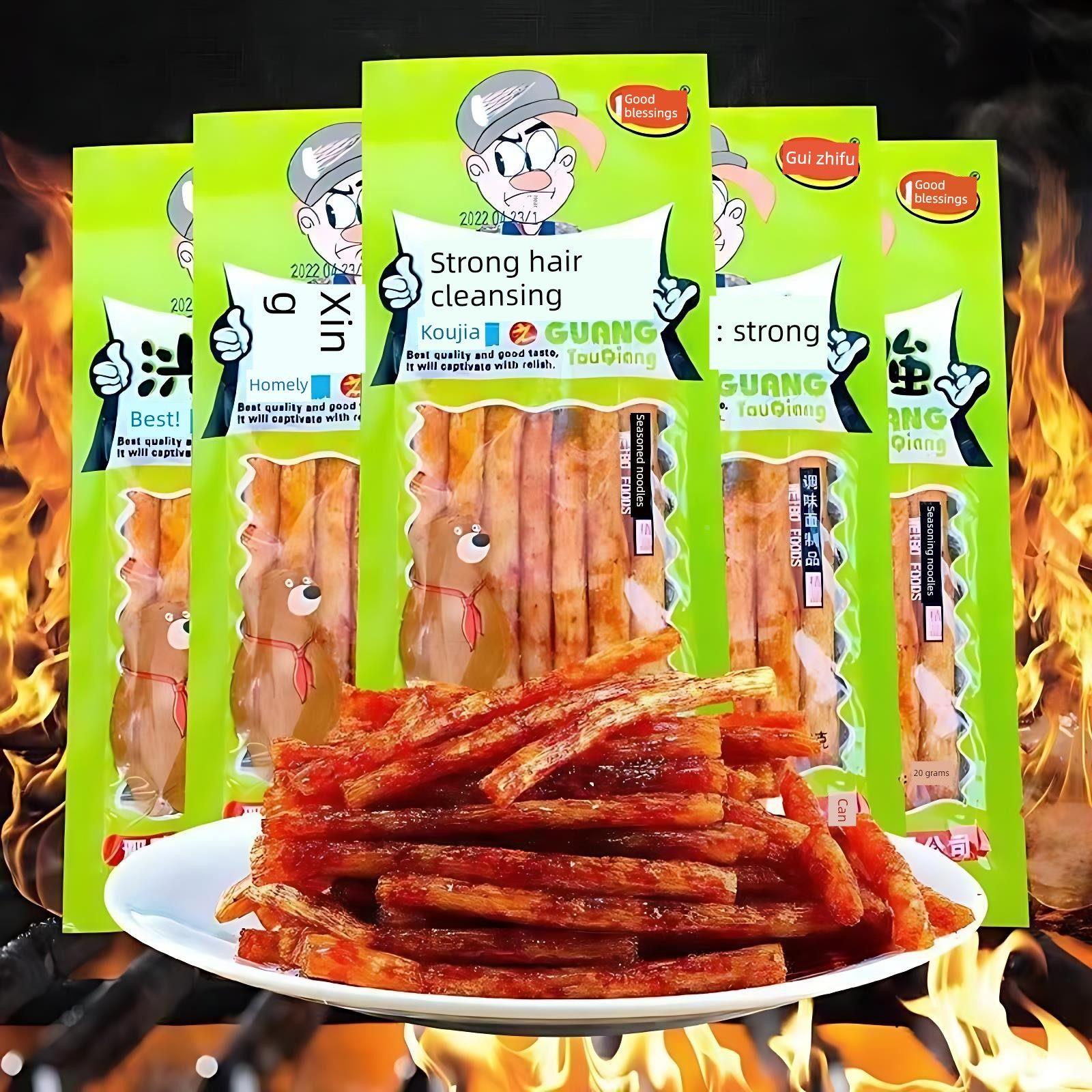 秃强辣条,强辣条,麻辣条,80后怀旧麻辣小吃,面筋小吃旗舰店