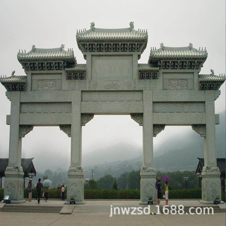 山东公墓石雕大门供应 河北墓地石门图片大全 福建石头墓门价格