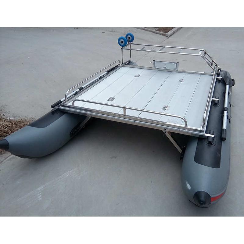 2019新款便携式休闲路亚艇/双体平台船/钓台/带拉车双体船/充气艇