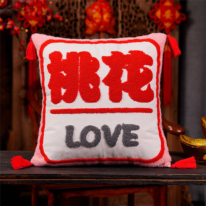 靠枕腰潮好运客厅汽车枕沙发国窗靠垫福气新飘抱批发刺绣枕中式