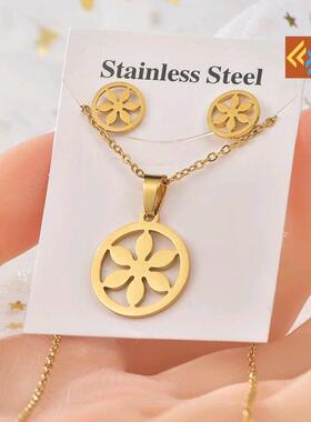 Titanium steel Set Necklace Earrings Stainless Steel Earring