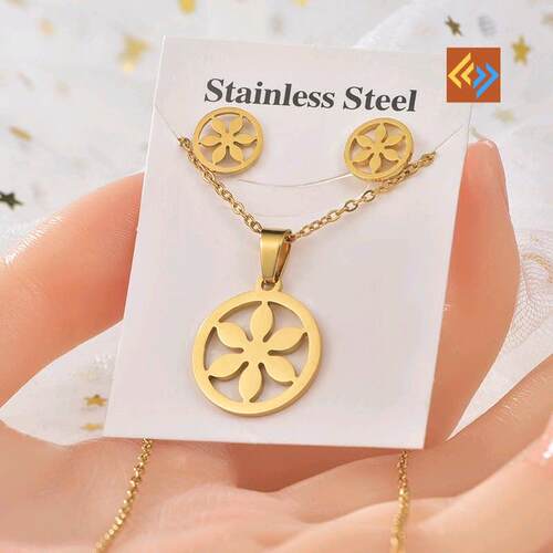 Titanium steel Set Necklace Earrings Stainless Steel Earring