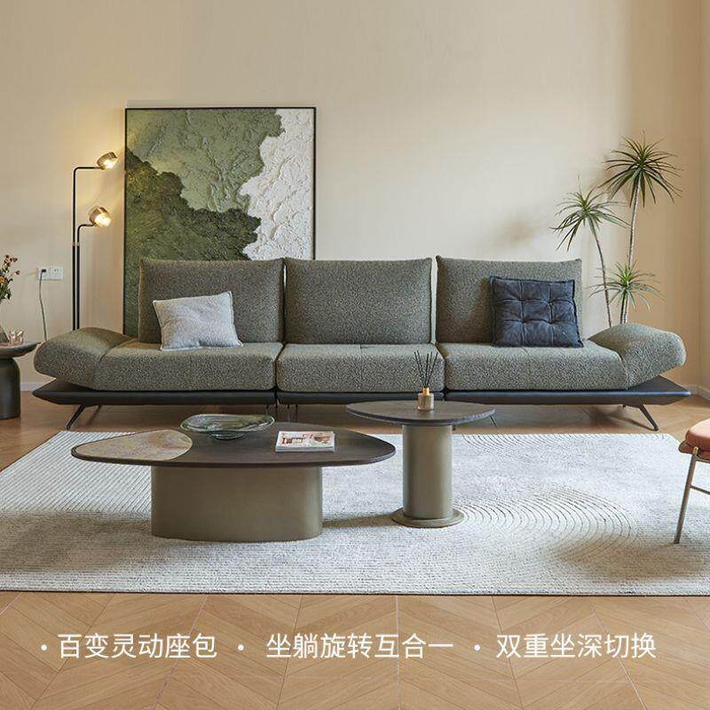 意式百变灵动岛布艺沙发极简客厅2025新款家用直排多功能组合沙发
