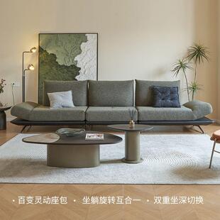 意式百变灵动岛布艺沙发极简客厅2025新款家用直排多功能组合沙发