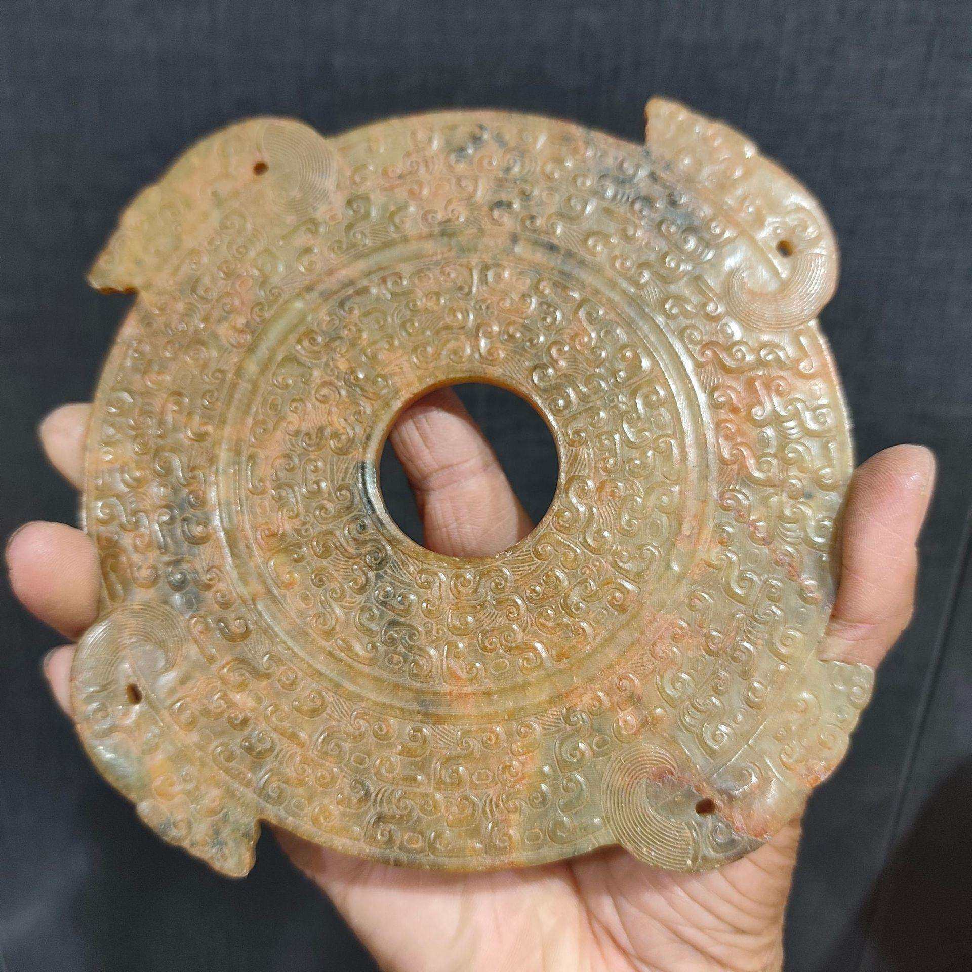 厂家仿古玉岫玉高古玉玉璧和氏璧客厅书房玄关摆件直播间货源